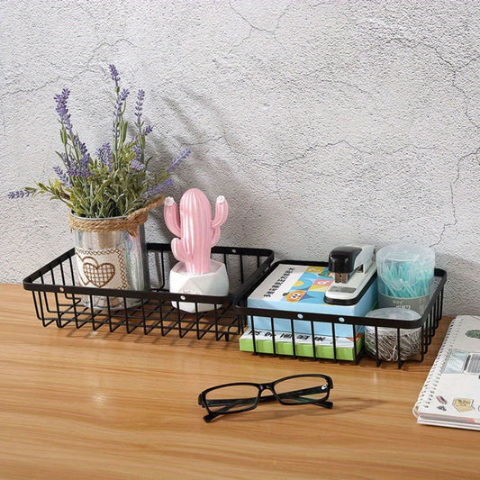 Nordic Style Iron Basket Double layer Portable Fruit Basket