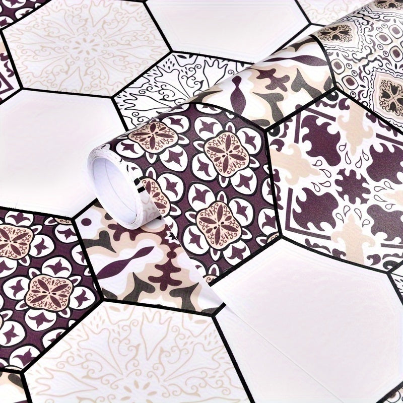 Boho Pattern Decor Stickers Hexagon Anti-slip Floor St