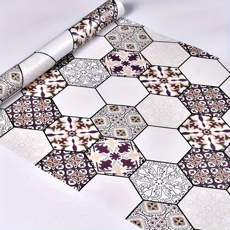 Vintage Boho Pattern Hexagon Stickers