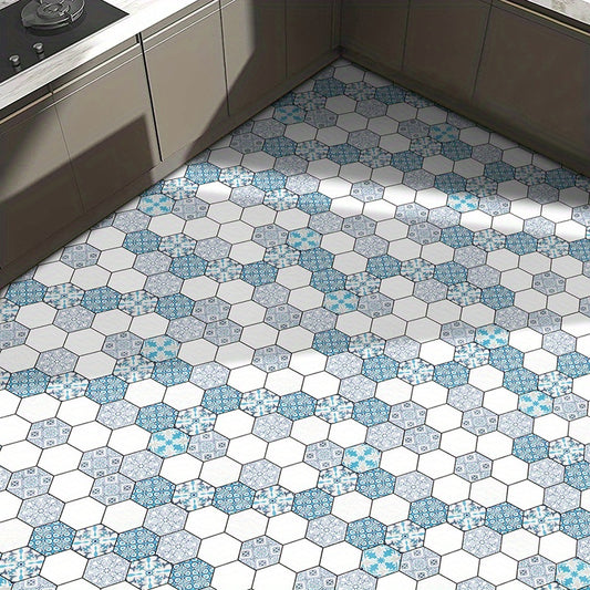 Bohemian Pattern Geometric Hexagon Floor Stair Sticker