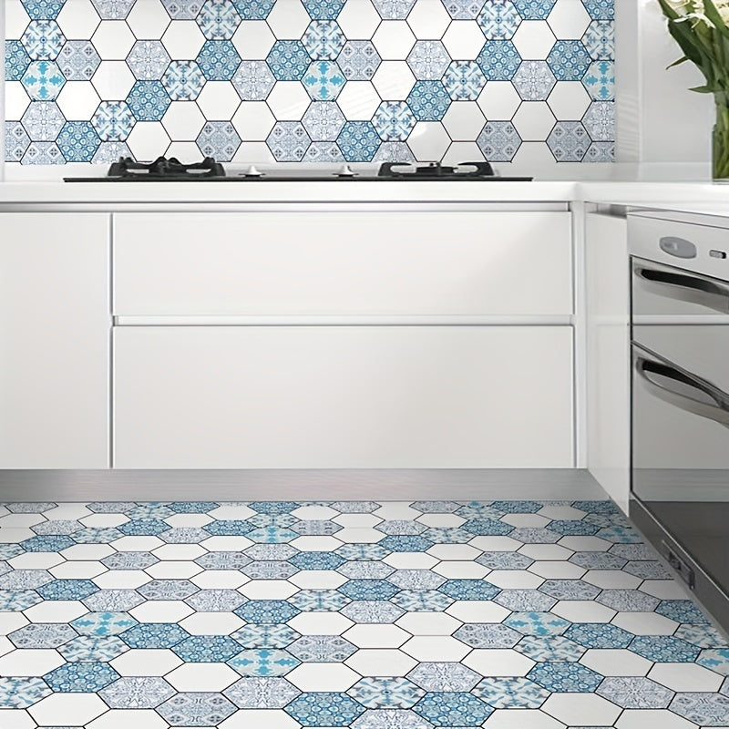 Bohemian Pattern Geometric Hexagon Floor Stair Sticker