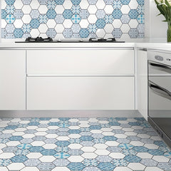 Bohemian Pattern Geometric Hexagon Floor Stair Sticker