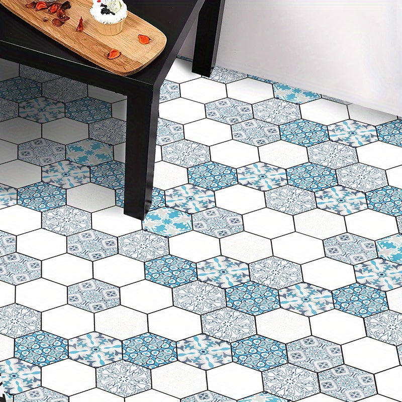 Bohemian Geometric Hexagon Stair Sticker, Non-slip, Waterproof, Retro Pattern