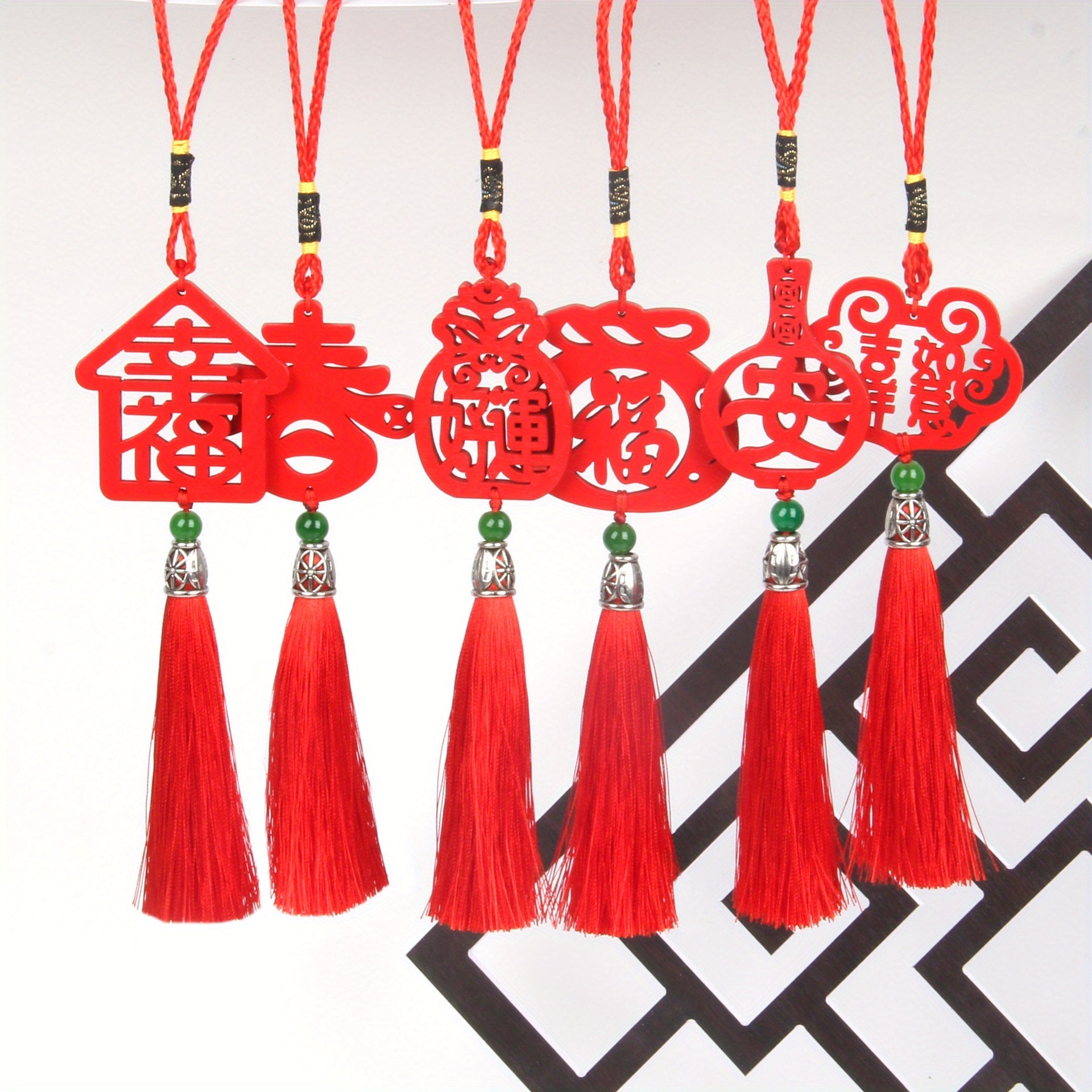 Classic Wooden Board Hanging Decorations Fringe Pendants