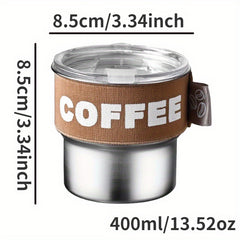 400ml Stainless Steel Coffee Cup Leakproof Water Bottle