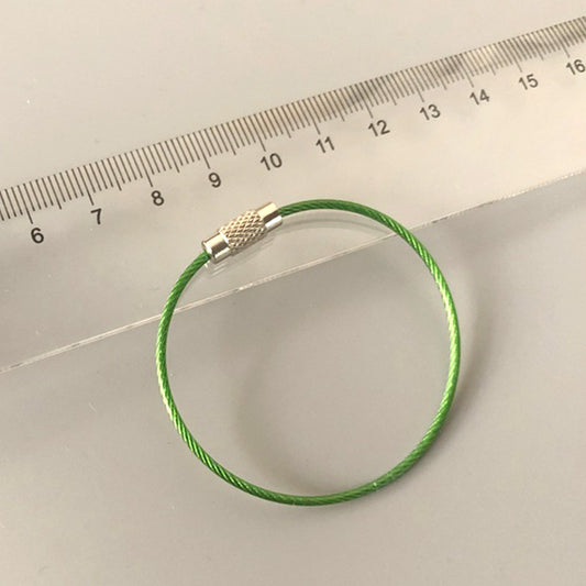 5pcs Stainless Steel Keychain Keyring Metal Cable Rope Key Holder