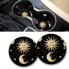 2pcs Holiday Party Coaster Waterproof Round Cup Holder Mat