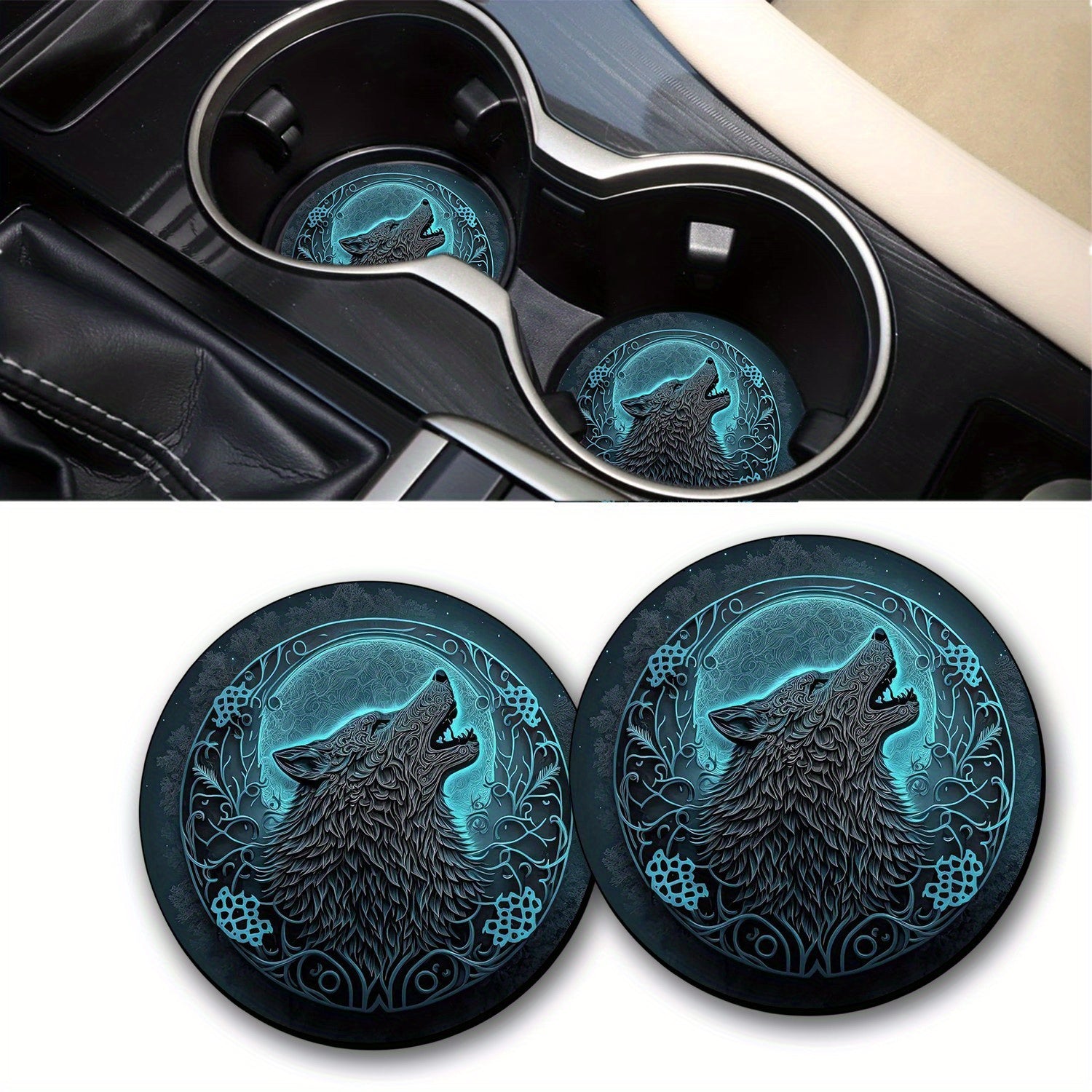 2pcs Holiday Party Coaster Waterproof Round Cup Holder Mat