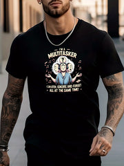 Men's Letters Pattern Shirt Casual Short Sleeve Tee Top