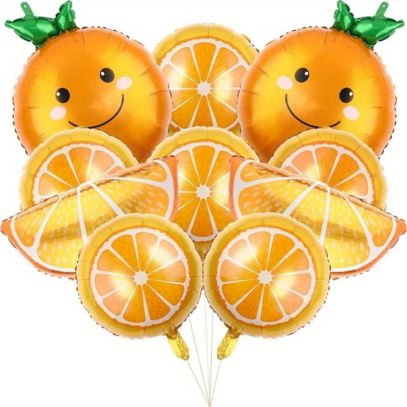 10pcs Orange Citrus Foil Balloon for Birthday Party Decor