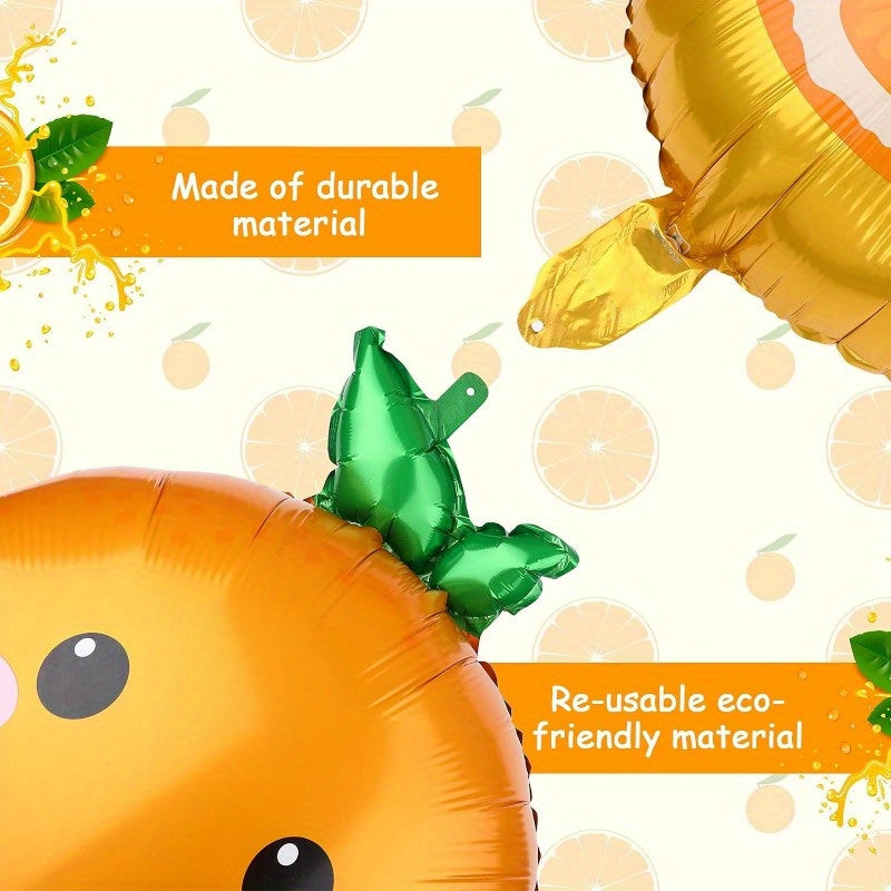 10pcs Orange Citrus Foil Balloon for Birthday Party Decor