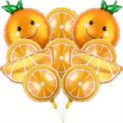10pcs Orange Citrus Foil Balloon for Birthday Party Decor