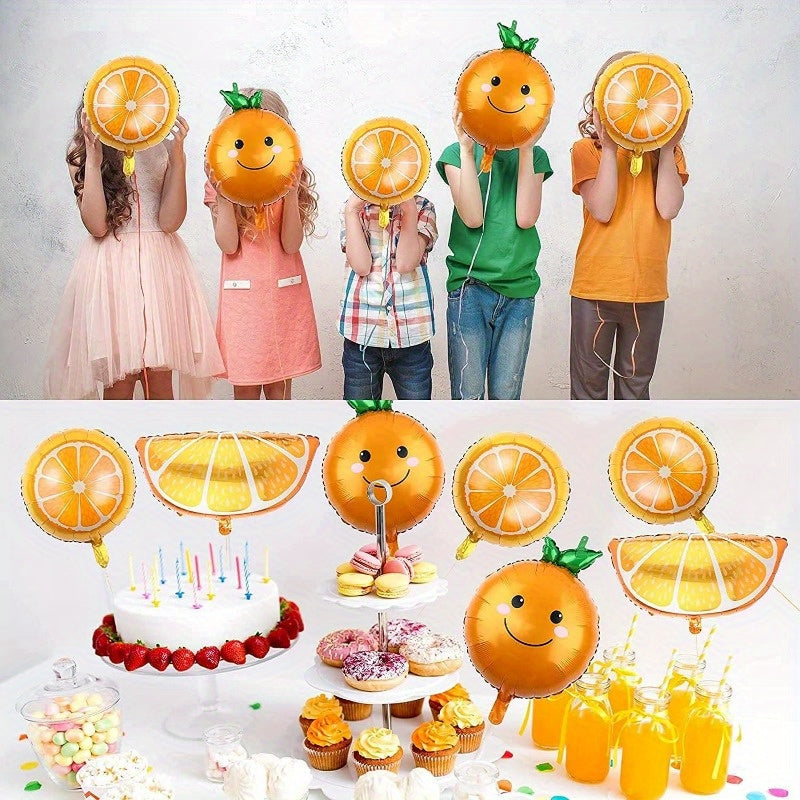 10pcs Orange Citrus Foil Balloon for Birthday Party Decor