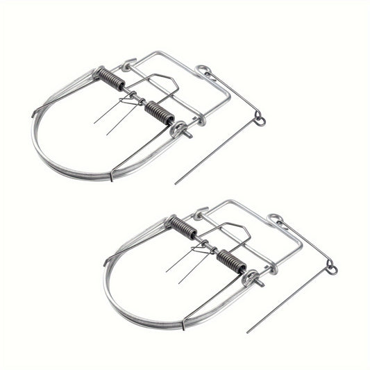 2PCS Metal Mouse Trap Reusable Trigger Type Safe & Reliable