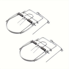 2PCS Metal Mouse Trap Reusable Trigger Type Safe & Reliable
