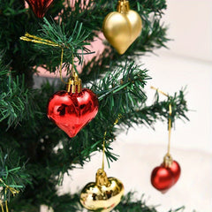 12pcs Heart Jewelry Pendant Plated Peach Heart Christmas Tree Wreath Gift