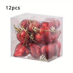 12pcs Heart Jewelry Pendant Plated Peach Heart Christmas Tree Wreath Gift