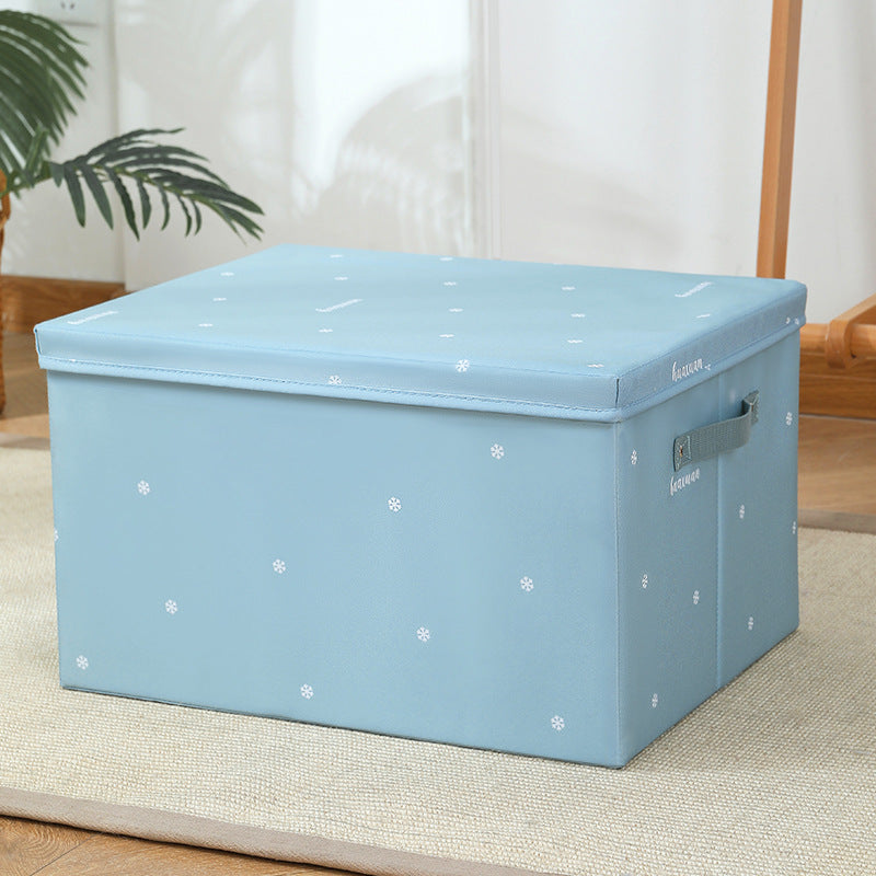 Satin Fabric Folding Storage Box with Lid for Household Sorting
