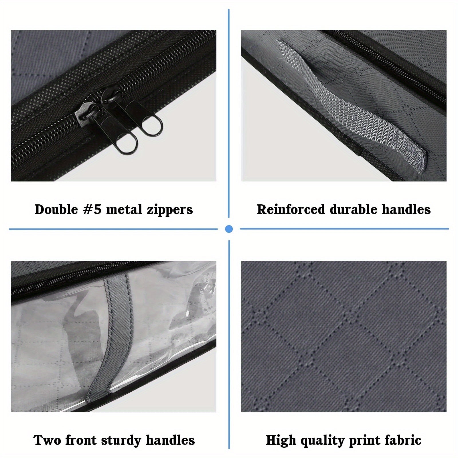 Large Capacity Storage Bag Under Bed Reusable Box With Handles & Window