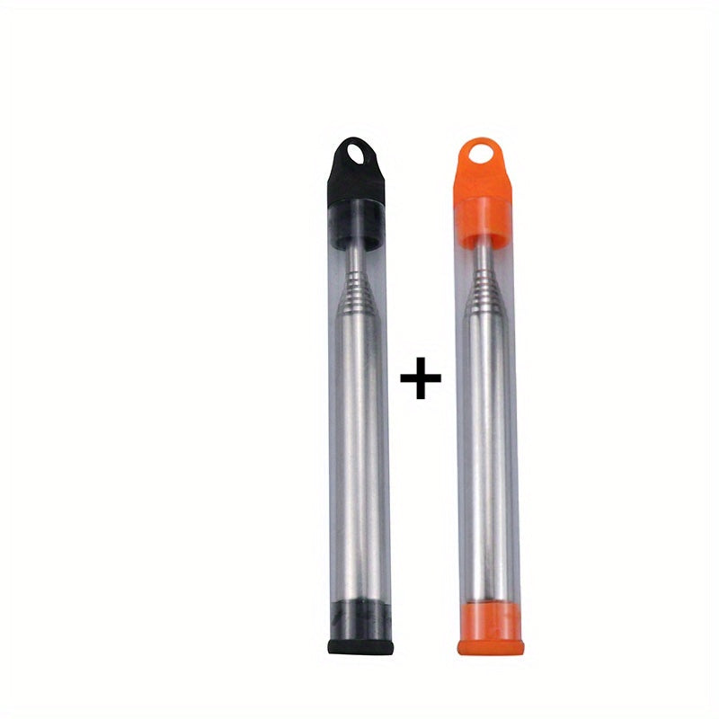 2pcs Stainless Steel Fire Blow Tube for Camping