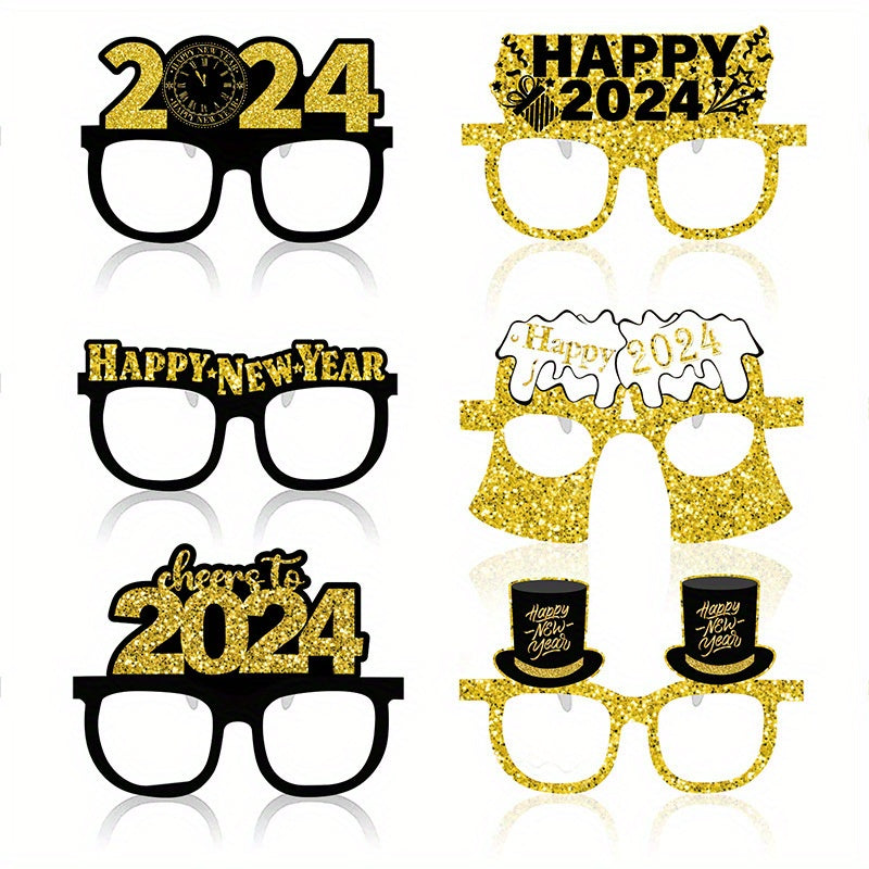 6pcs Colorful Golden Year Spring Party Glasses Set
