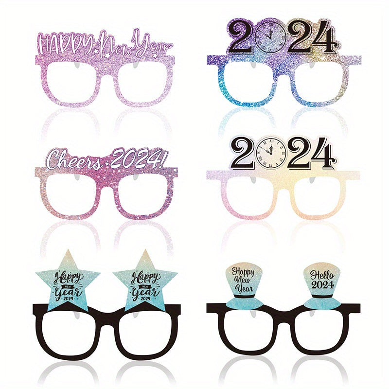 6pcs Colorful Golden Year Spring Party Glasses Set