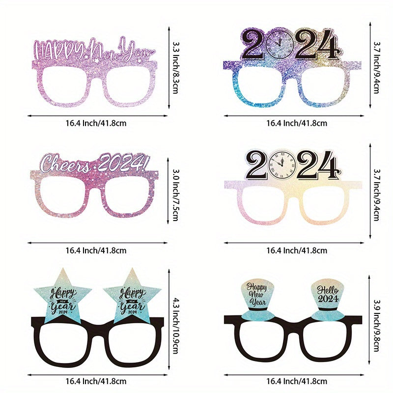 6pcs Colorful Golden Year Spring Party Glasses Set