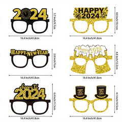 6pcs Colorful Golden Year Spring Party Glasses Set