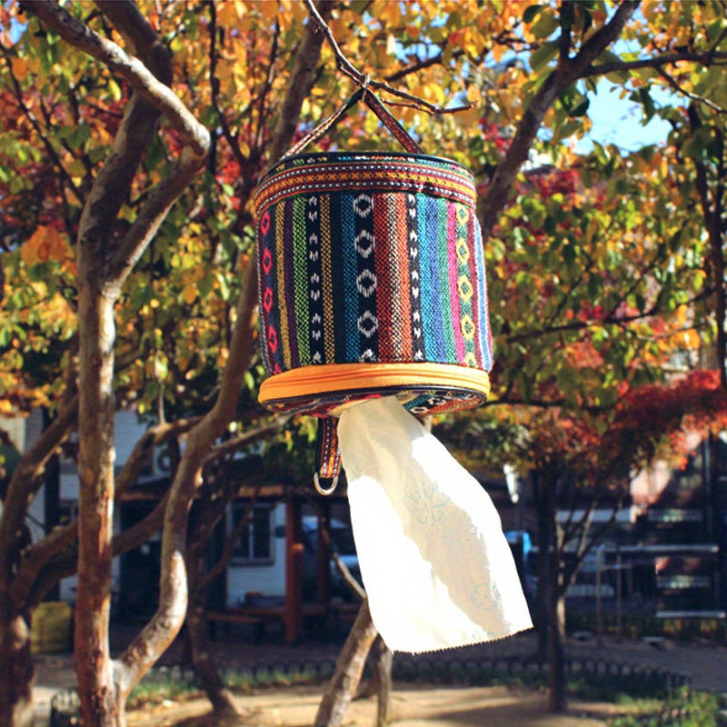 Outdoor Camping Tissue Box Wall Mount Storage Bag