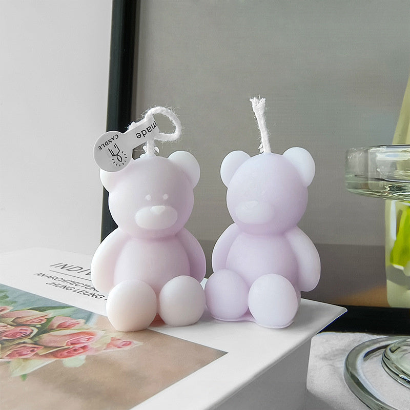 4pcs Mini Bear Aromatherapy Candles for Home Decoration