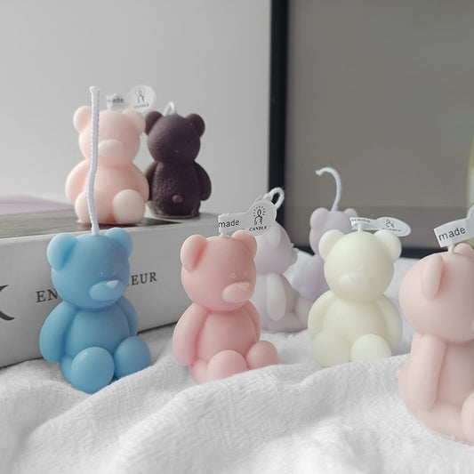 4pcs Mini Bear Aromatherapy Candles for Home Decoration