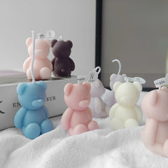4pcs Mini Bear Aromatherapy Candles for Home Decoration