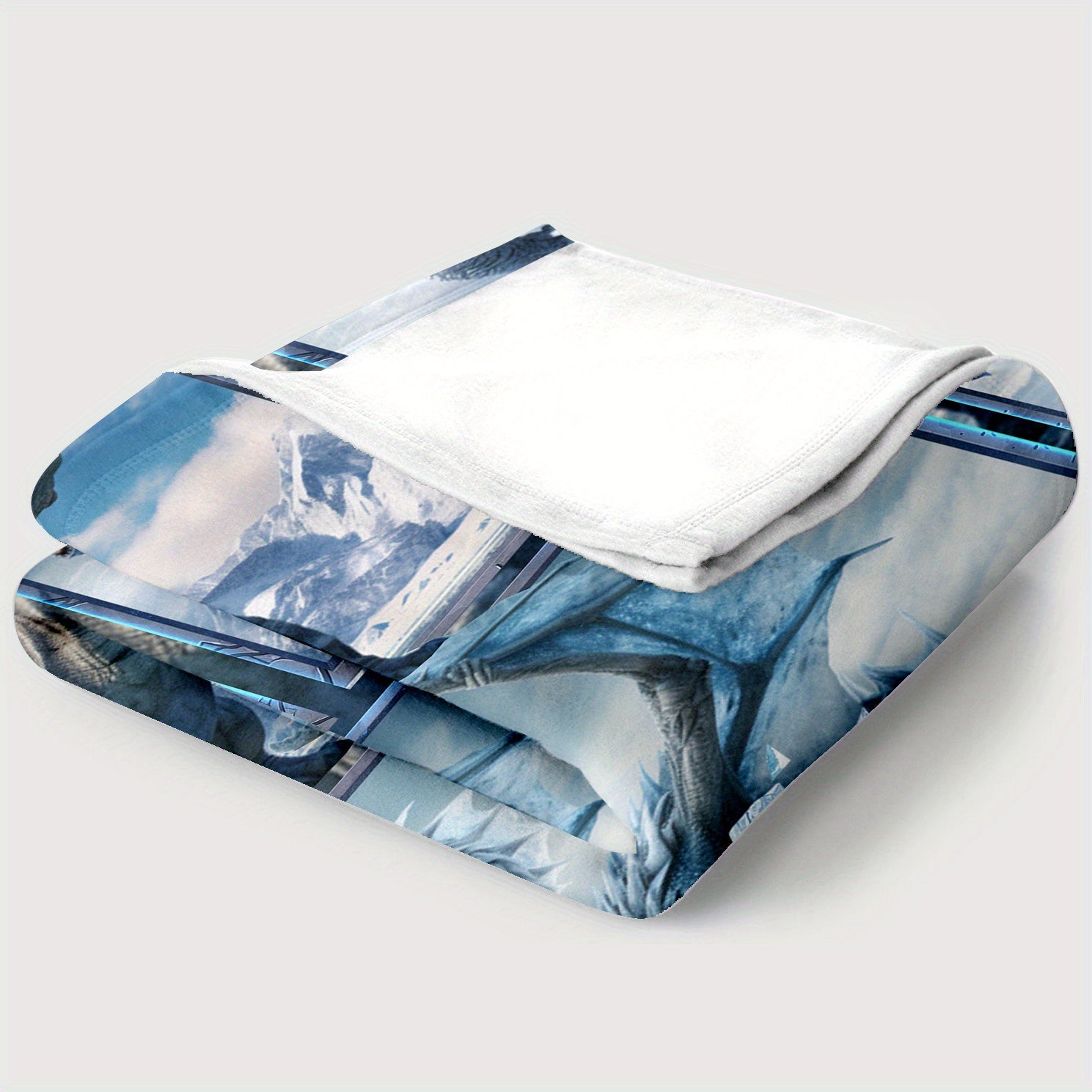 Ice & Snow Dragon King Print Blanket Lightweight Flannel Throw