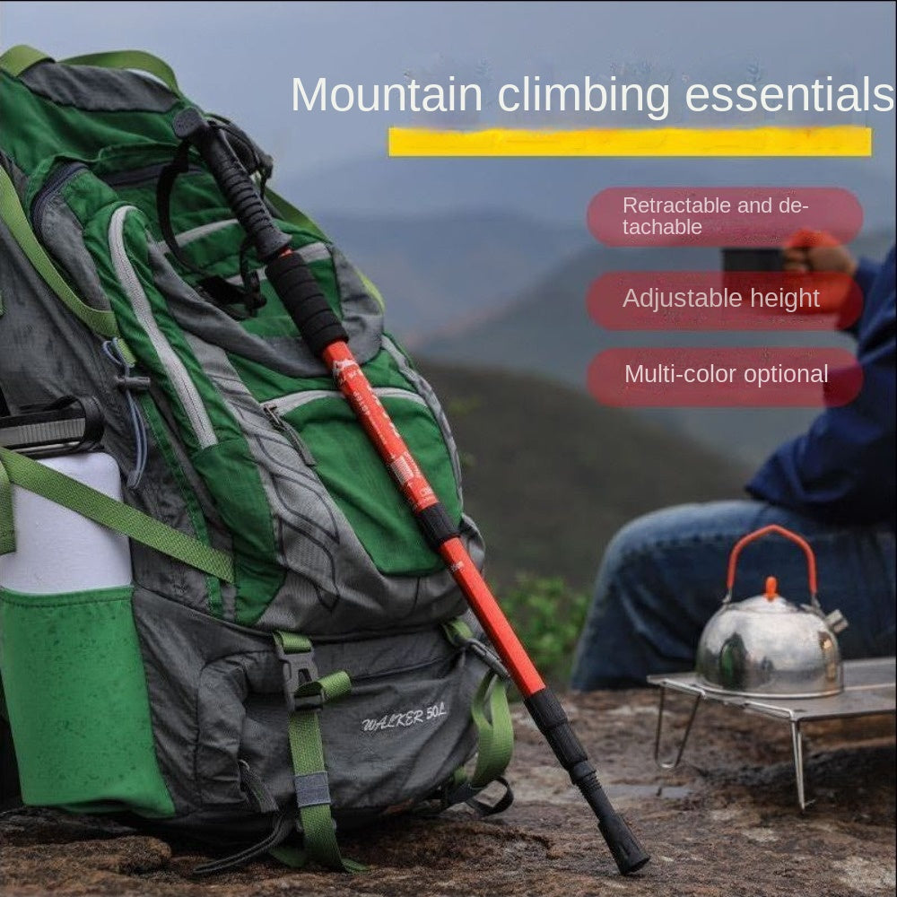 3 Section Foldable Alpenstock for Hiking and Walking