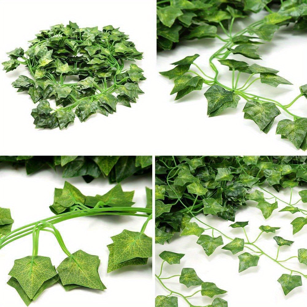 12pcs Vine Green Plant Fence Decoration Sweet Potato Leaf Wedding Scene