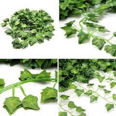 12pcs Vine Green Plant Fence Decoration Sweet Potato Leaf Wedding Scene
