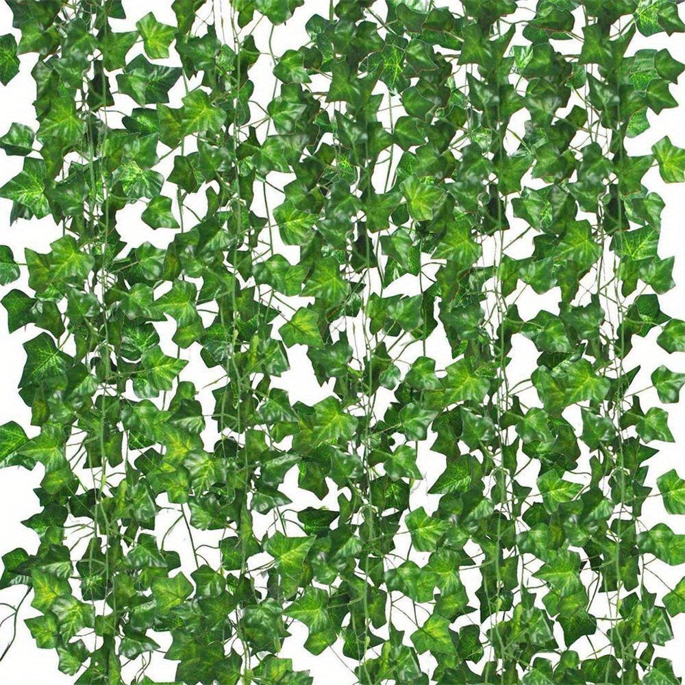 12pcs Vine Green Plant Fence Decoration Sweet Potato Leaf Wedding Scene