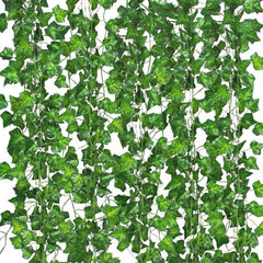 12pcs Vine Green Plant Fence Decoration Sweet Potato Leaf Wedding Scene