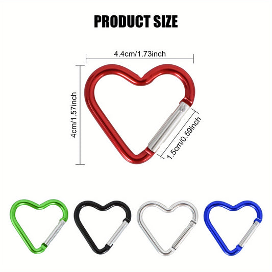 5pcs Heart Shape Carabiner Hooks Aluminum Set