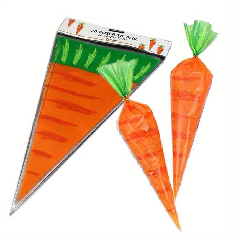 Easter Carrot Candy Bag Rabbit Cookie Gift Plastic Bag Happy Spring Party Decor