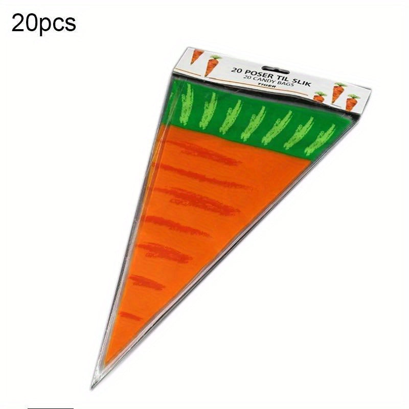 Easter Carrot Candy Bag Rabbit Cookie Gift Plastic Bag Happy Spring Party Decor