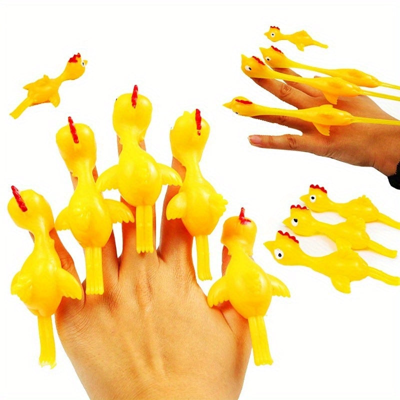 20pcs Soft Plastic Finger Catapult Chicken Game Kids Birthday Party Gift