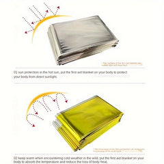 Outdoor Winter Emergency Insulation Blanket Double sided Silvery
