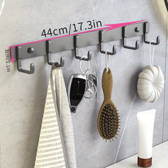 Metal Hook Rack With 5 Hooks Wall Mounted Row Hook