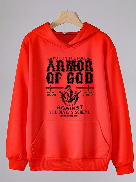 Girls Armor Of God Hoodie Long Sleeve Casual Sweatshirt