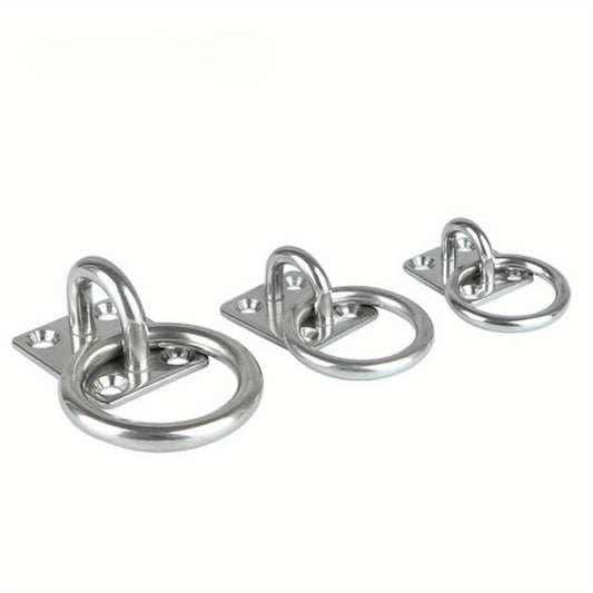2pcs Stainless Steel Pad Eye Plate Heavy Duty Round Rings for Hammock Chairs