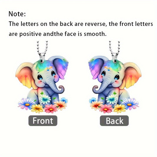 Rainbow Elephant Acrylic Keychain Pendant for Car Keys Backpacks Wallets