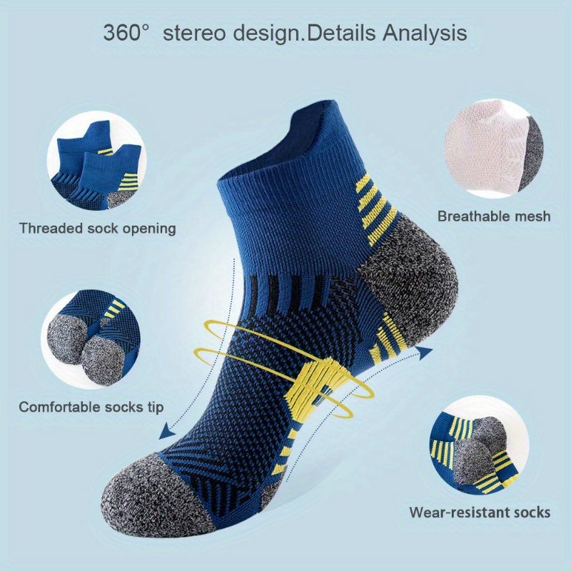 Men's Padded Sports Ankle Socks for Outdoor Activities