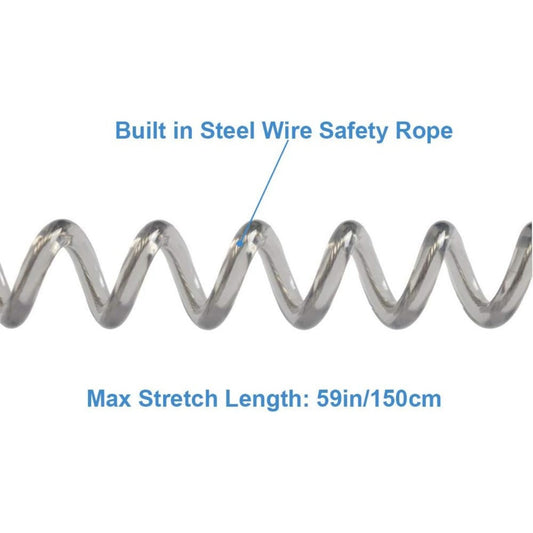 Retractable Safety Coiled Lanyard with Carabiner Clip