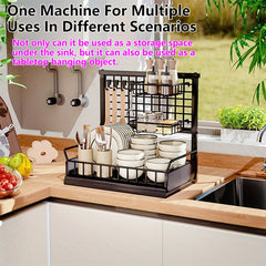 Iron Dish Rack Kitchen Rack Multifunctional Rack Seasoning Dish Cabinet